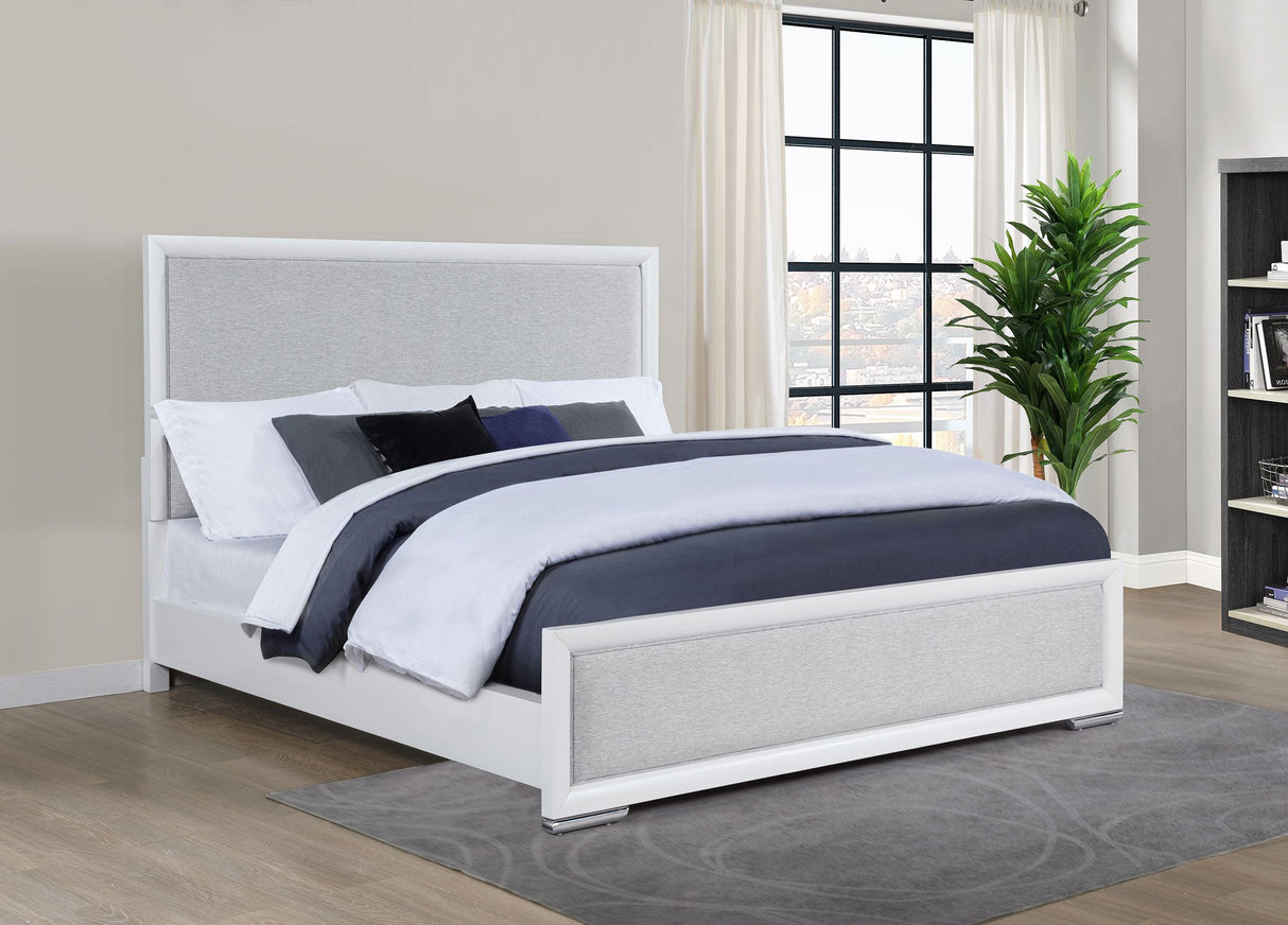Gracemont Gray and White 57-inch Eastern King Panel Bed by Coaster at Eve Furniture