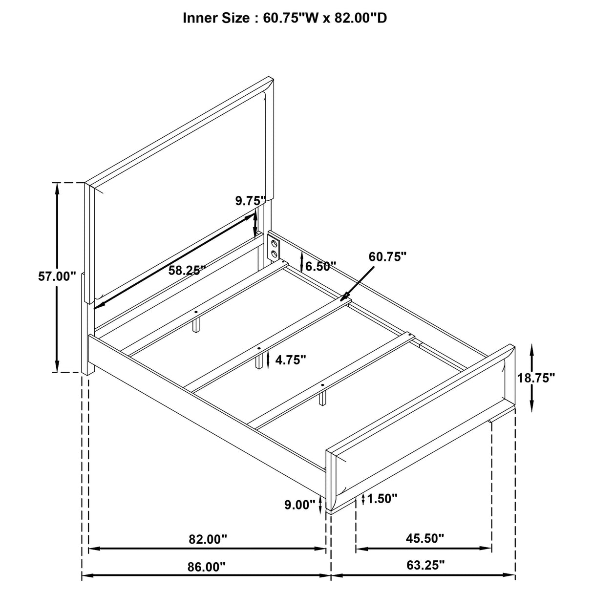 Gracemont Gray and White 57-inch Queen Panel Bed by Coaster at Eve Furniture