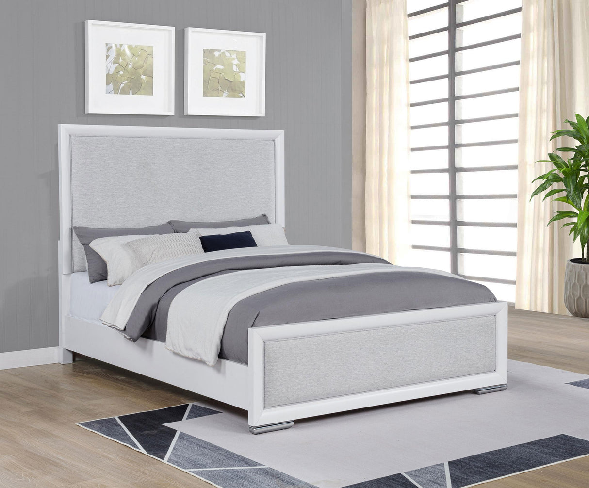 Gracemont Gray and White 57-inch Queen Panel Bed by Coaster at Eve Furniture
