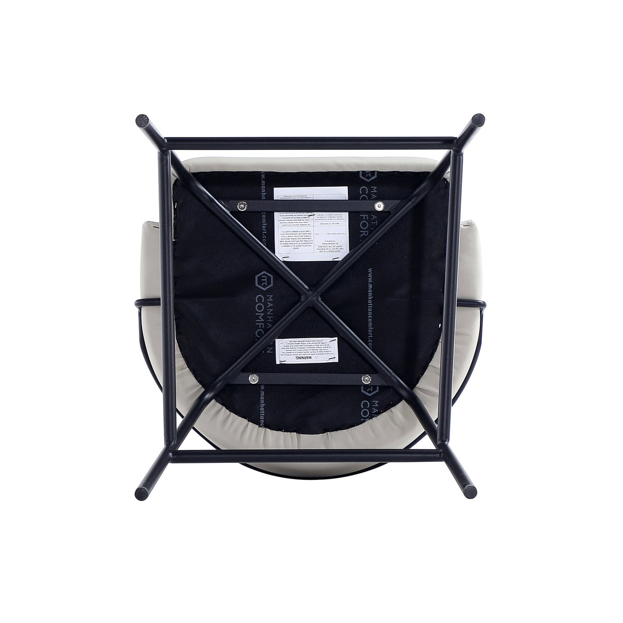 Gracie Barstool in Stone and Black (set of 2) by Manhattan Comfort at Eve Furniture