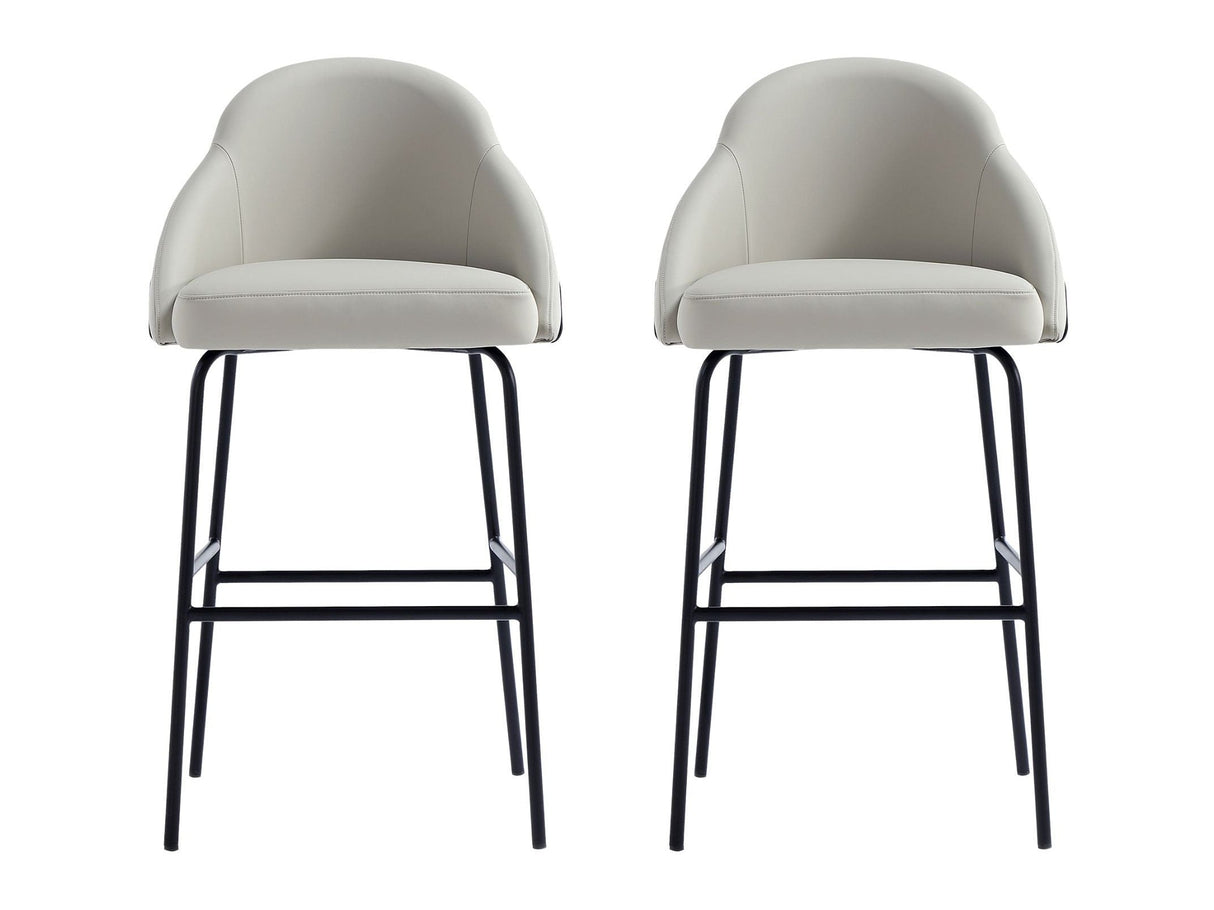 Gracie Barstool in Stone and Black (set of 2) by Manhattan Comfort at Eve Furniture
