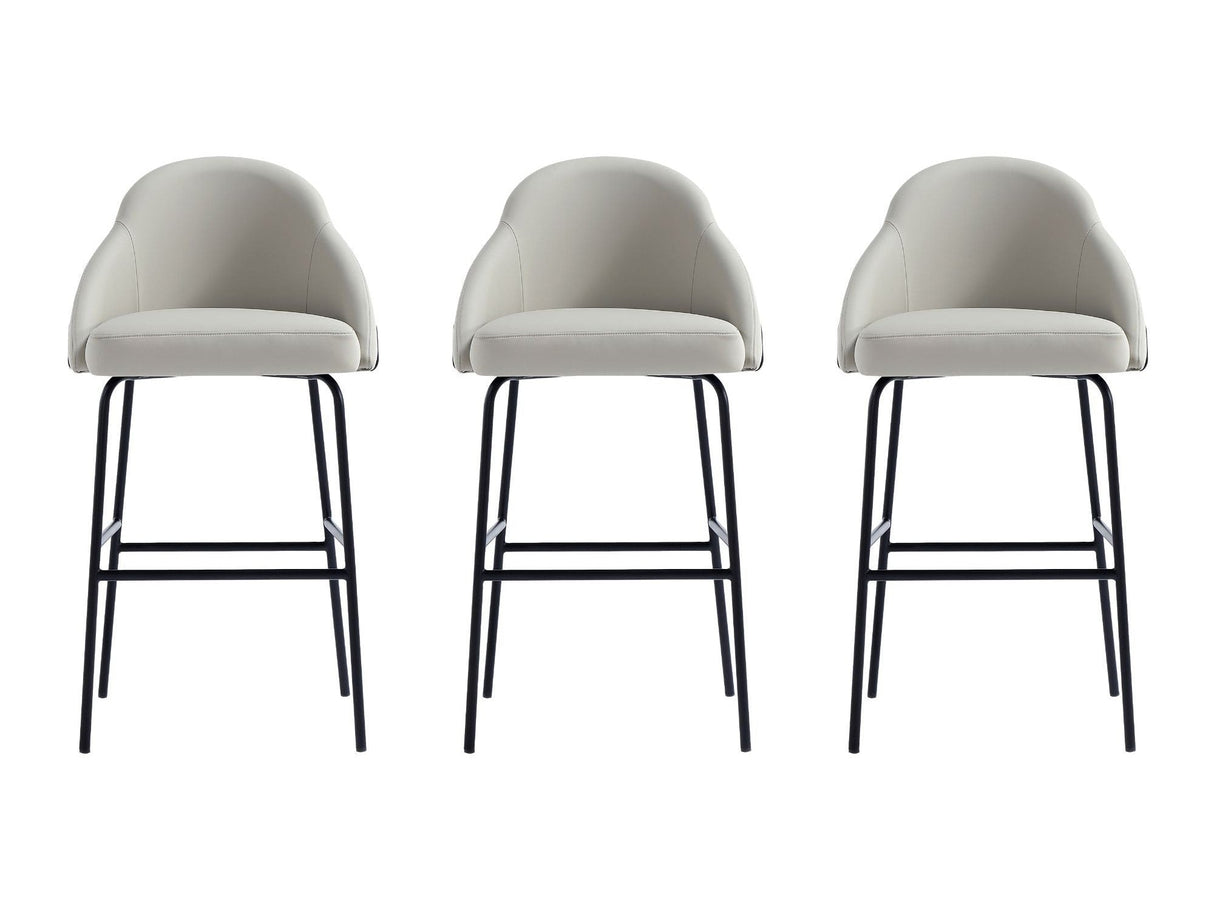Gracie Barstool in Stone and Black (set of 3) by Manhattan Comfort at Eve Furniture