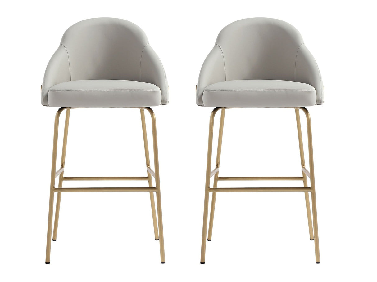 Gracie Barstool in Stone and Gold (set of 2) by Manhattan Comfort at Eve Furniture