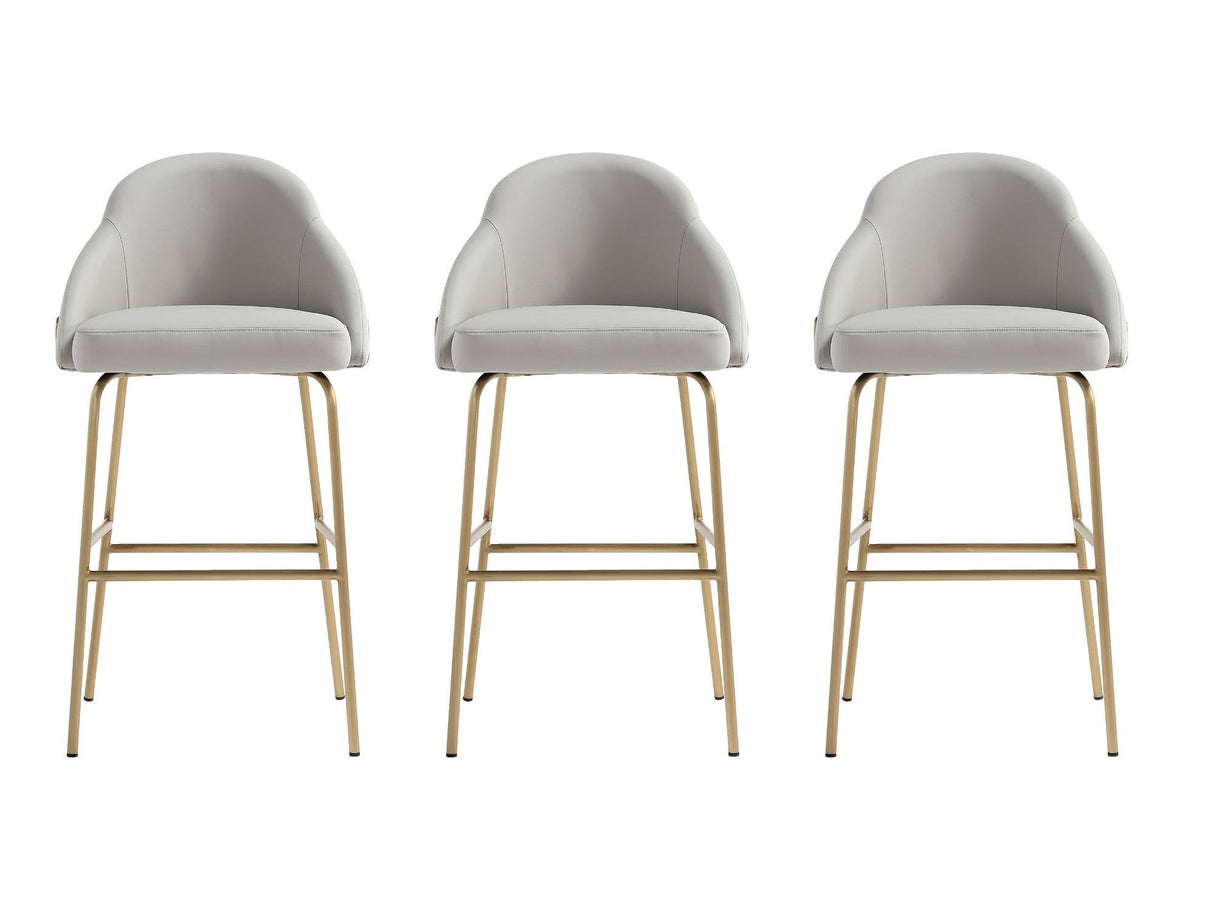Gracie Barstool in Stone and Gold (set of 3) by Manhattan Comfort at Eve Furniture
