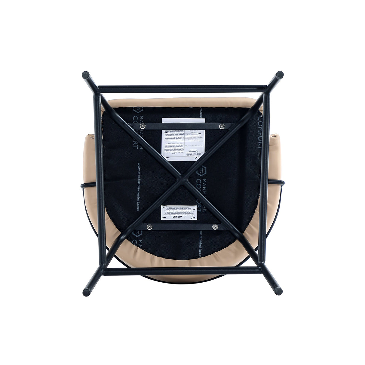 Gracie Barstool in Tan and Black (set of 2) by Manhattan Comfort at Eve Furniture
