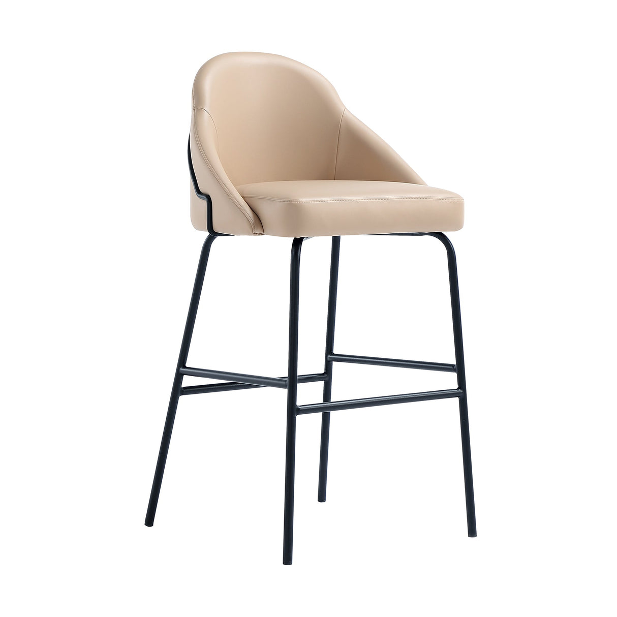 Gracie Barstool in Tan and Black (set of 2) by Manhattan Comfort at Eve Furniture