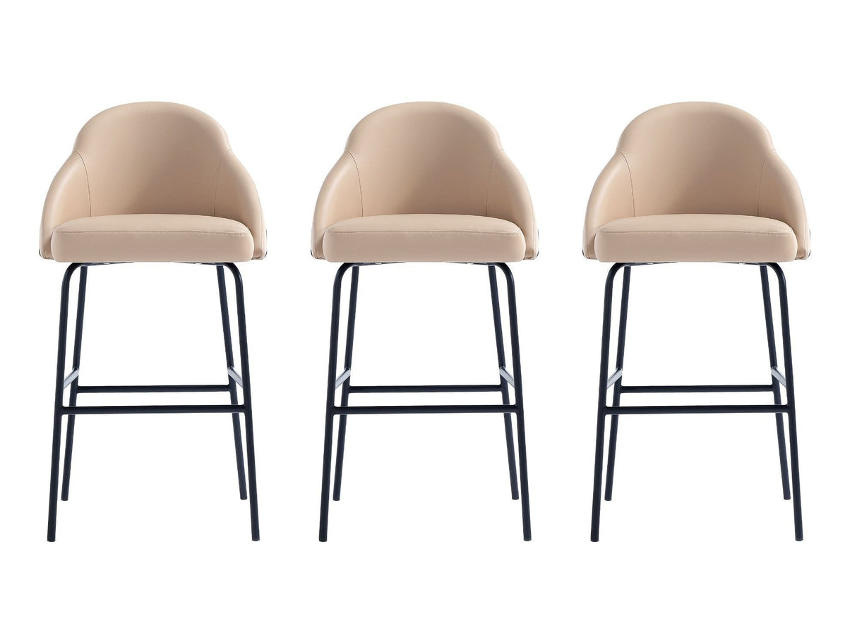 Gracie Barstool in Tan and Black (set of 3) by Manhattan Comfort at Eve Furniture