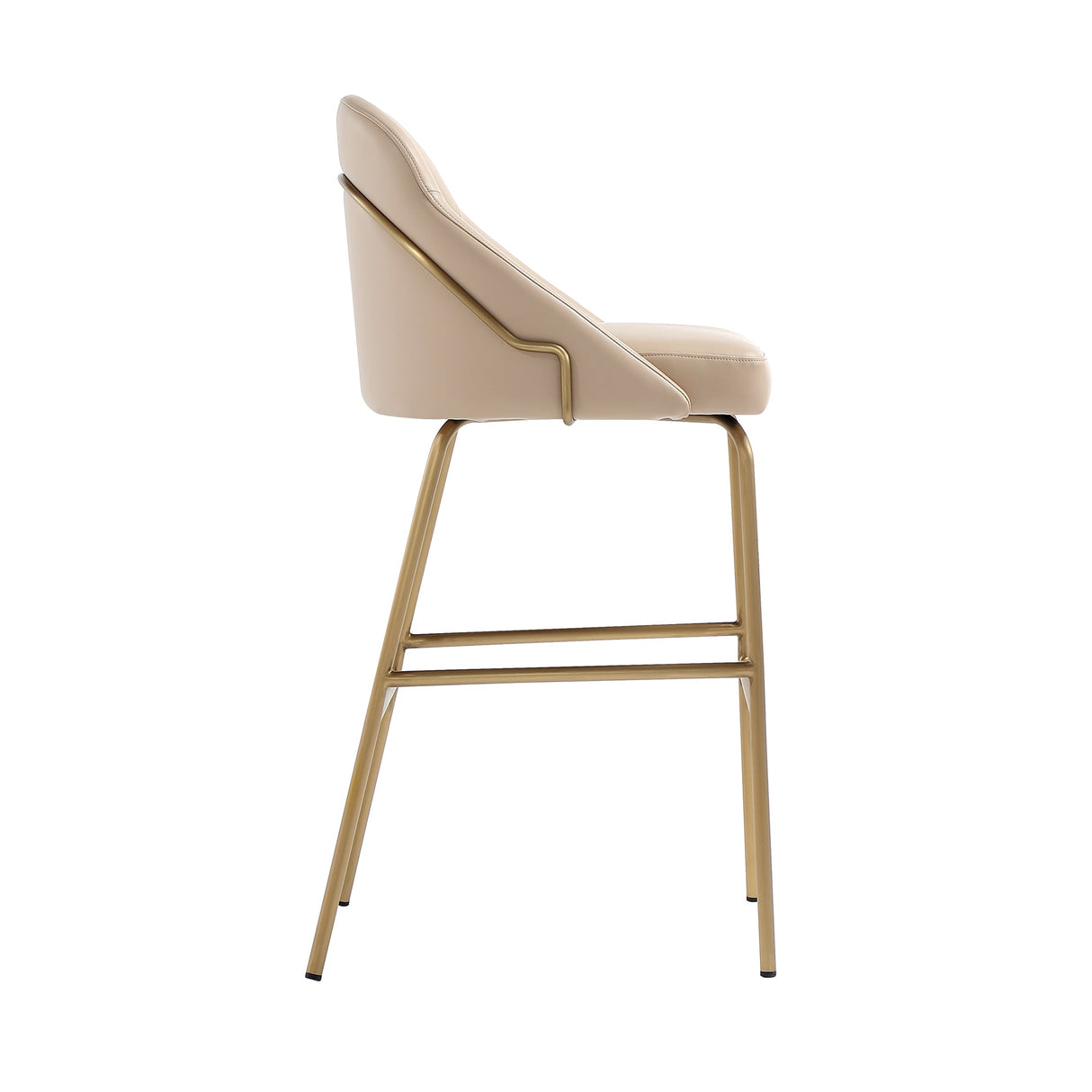 Gracie Barstool in Tan and Gold (set of 2) by Manhattan Comfort at Eve Furniture