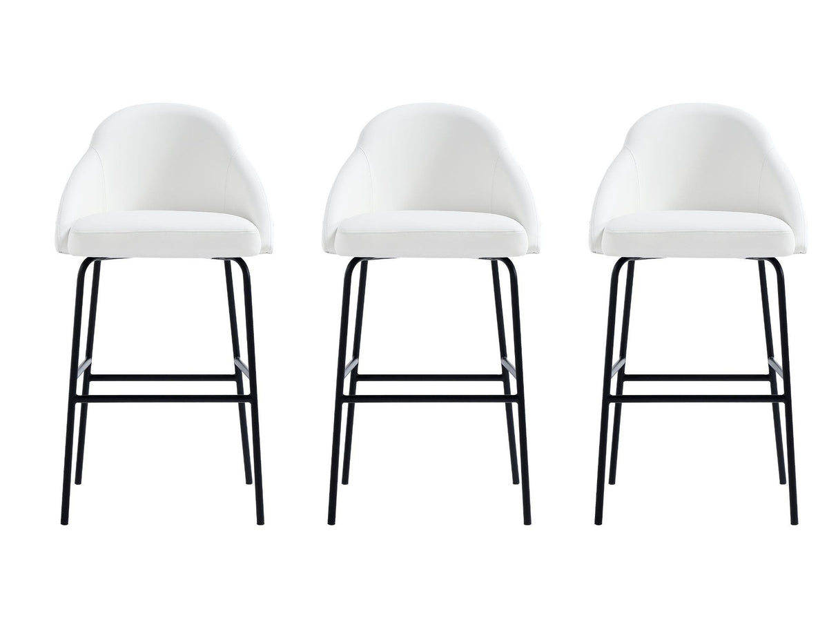 Gracie Barstool in White and Black (set of 3) by Manhattan Comfort at Eve Furniture