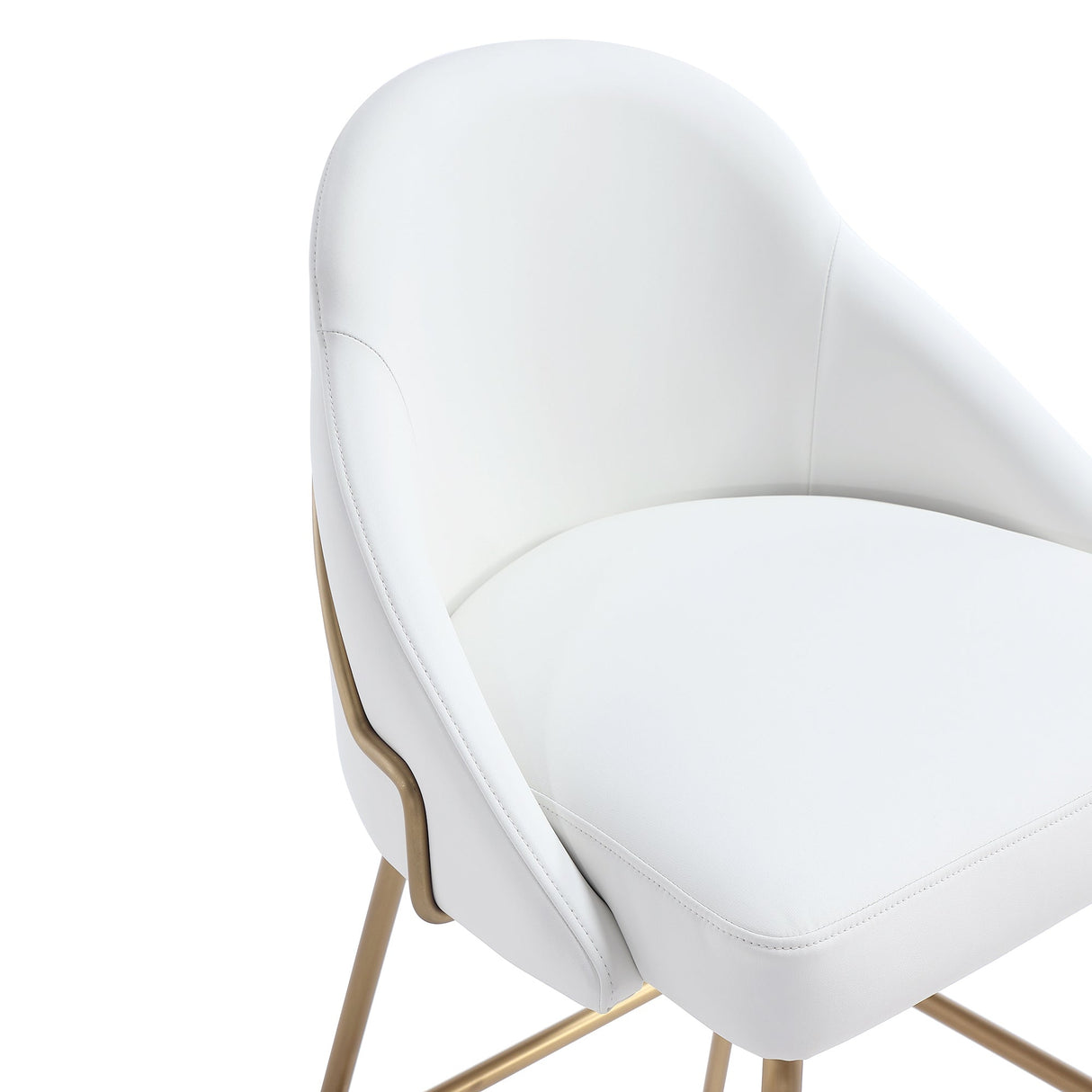 Gracie Barstool in White and Gold by Manhattan Comfort at Eve Furniture