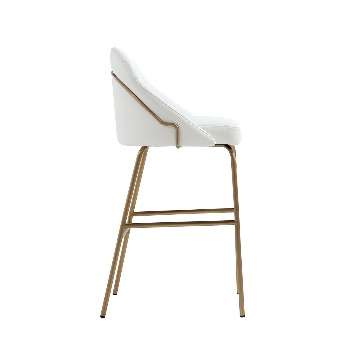 Gracie Barstool in White and Gold by Manhattan Comfort at Eve Furniture