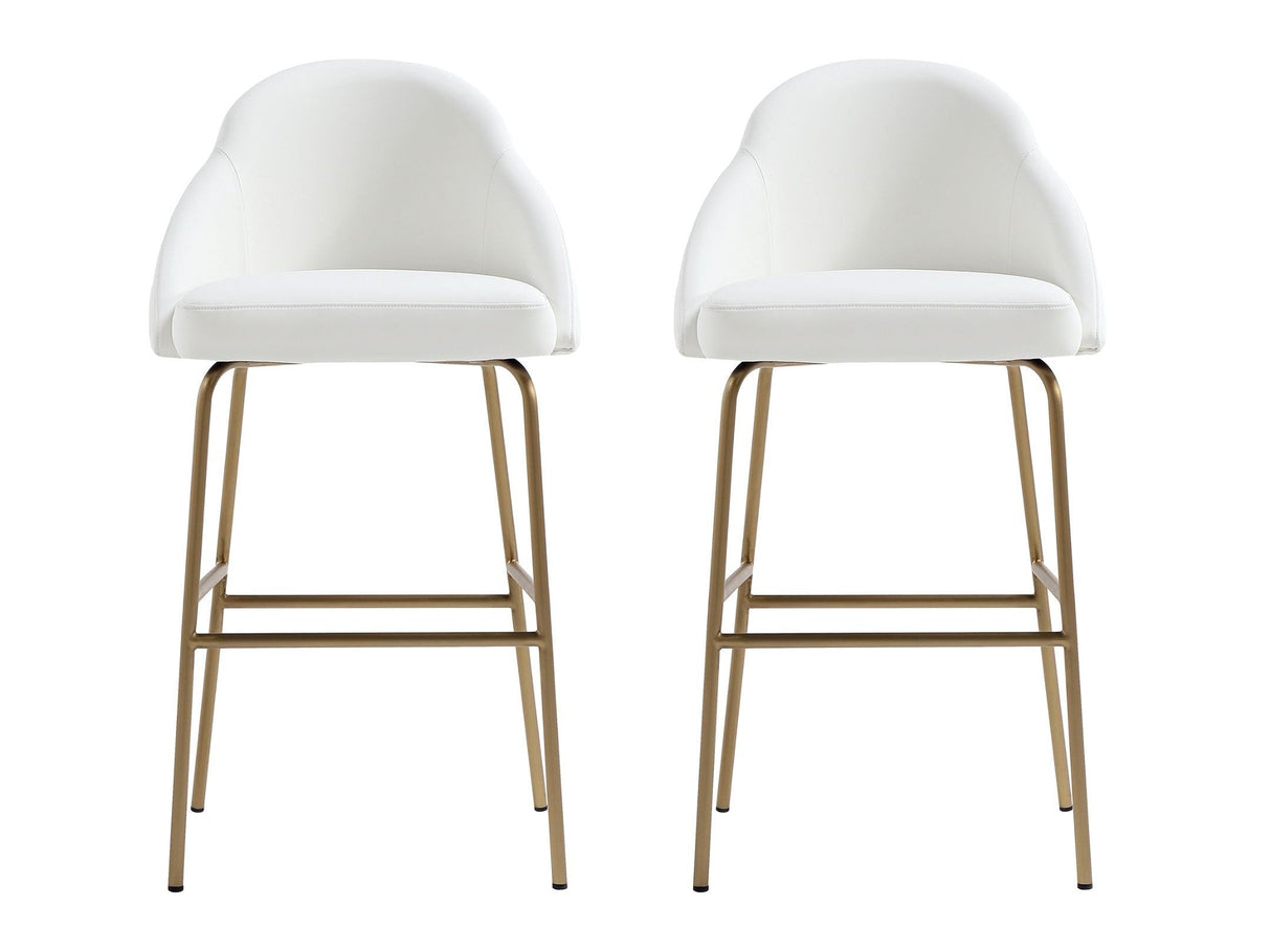 Gracie Barstool in White and Gold (set of 2) by Manhattan Comfort at Eve Furniture