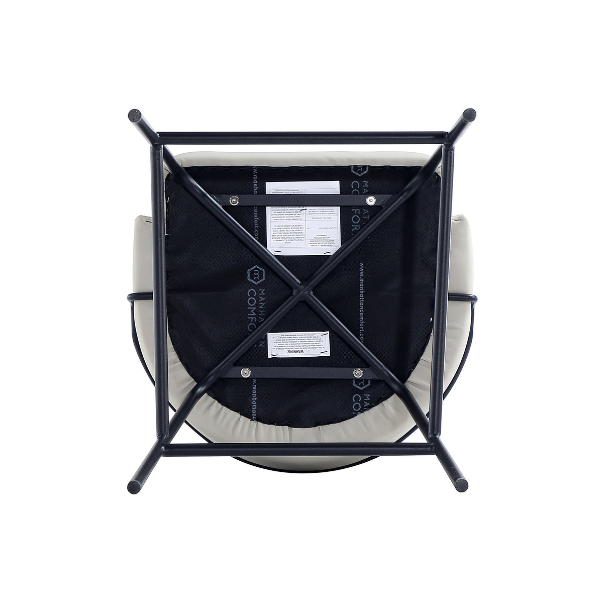 Gracie Counter Stool in Stone and Black by Manhattan Comfort at Eve Furniture