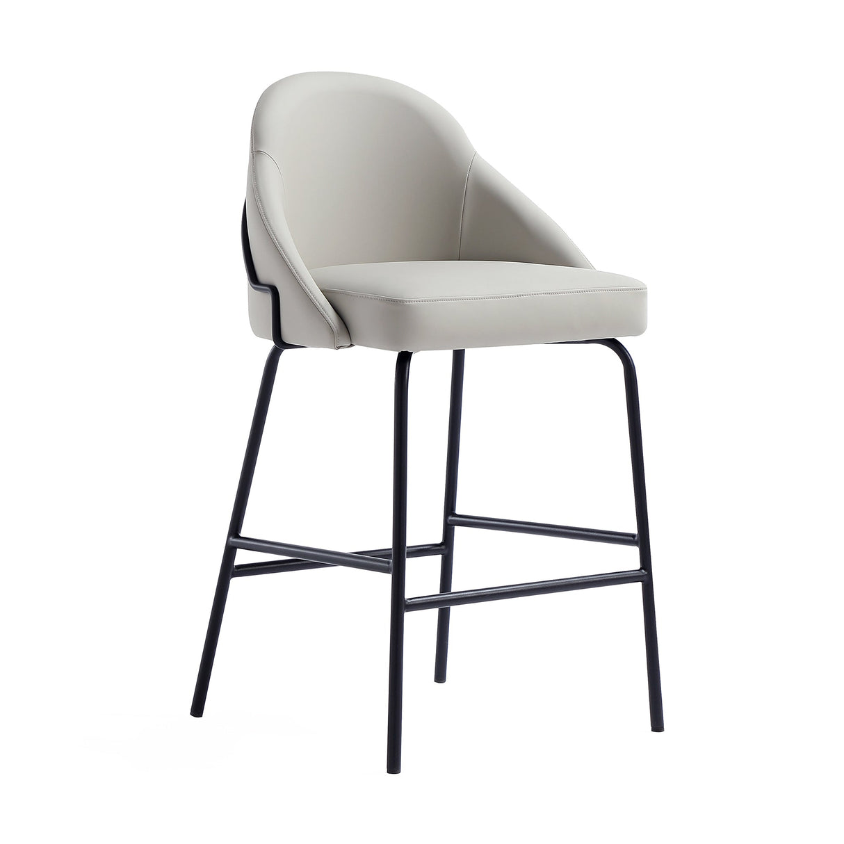 Gracie Counter Stool in Stone and Black (set of 2) by Manhattan Comfort at Eve Furniture