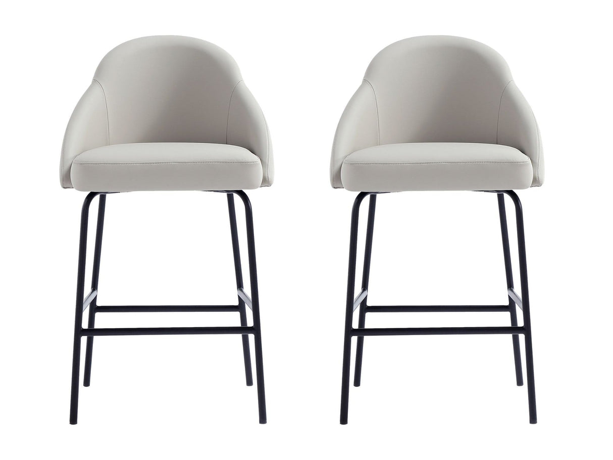 Gracie Counter Stool in Stone and Black (set of 2) by Manhattan Comfort at Eve Furniture