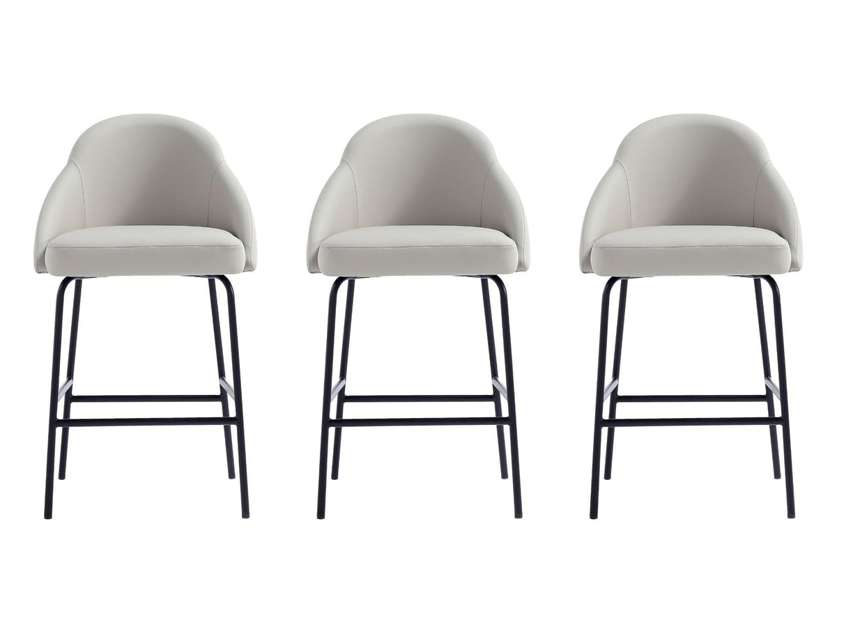 Gracie Counter Stool in Stone and Black (set of 3) by Manhattan Comfort at Eve Furniture