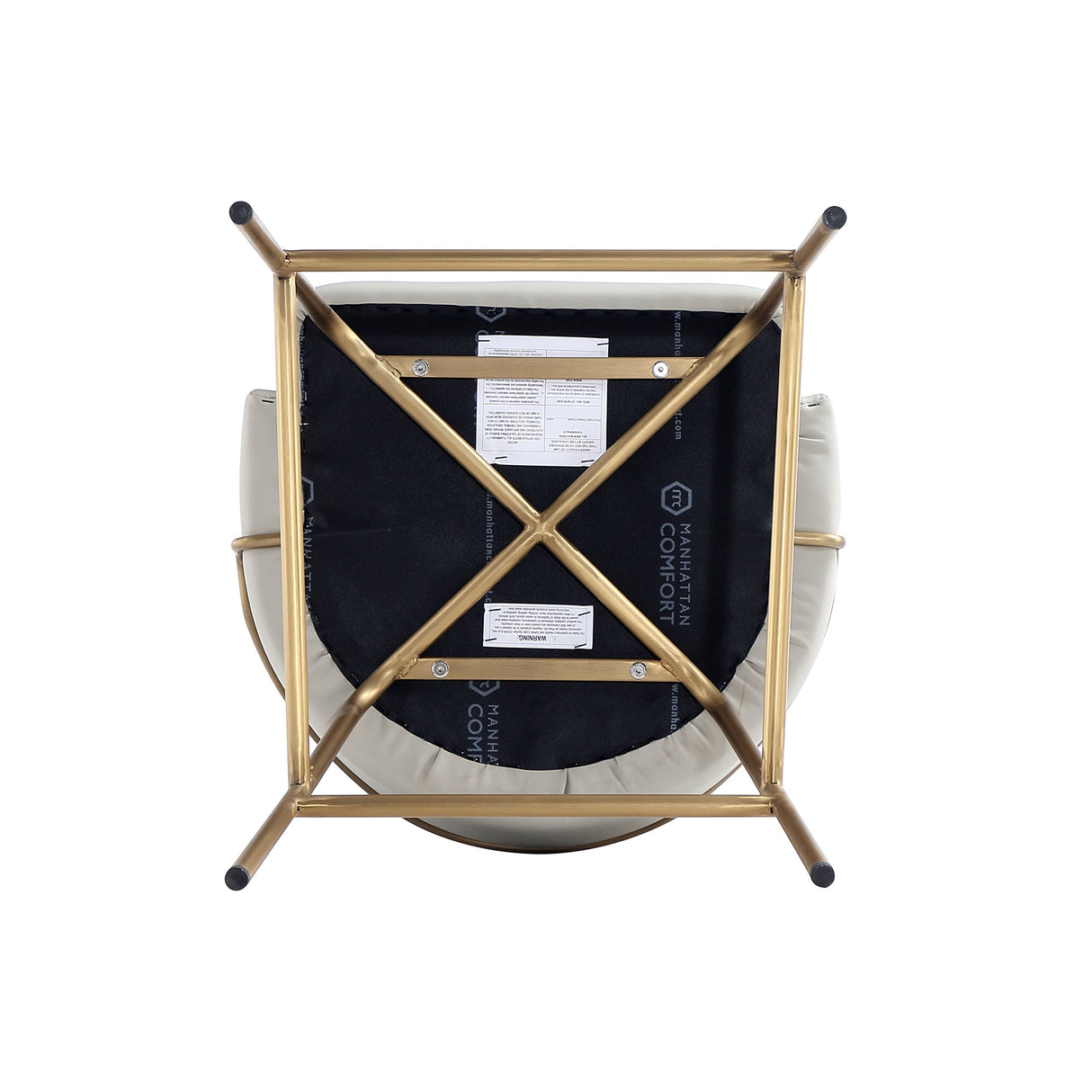 Gracie Counter Stool in Stone and Gold by Manhattan Comfort at Eve Furniture
