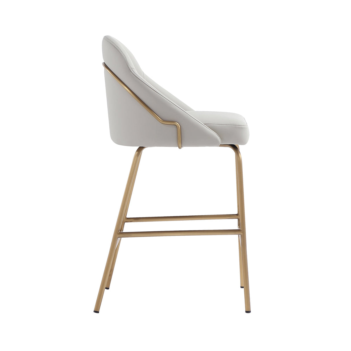 Gracie Counter Stool in Stone and Gold by Manhattan Comfort at Eve Furniture