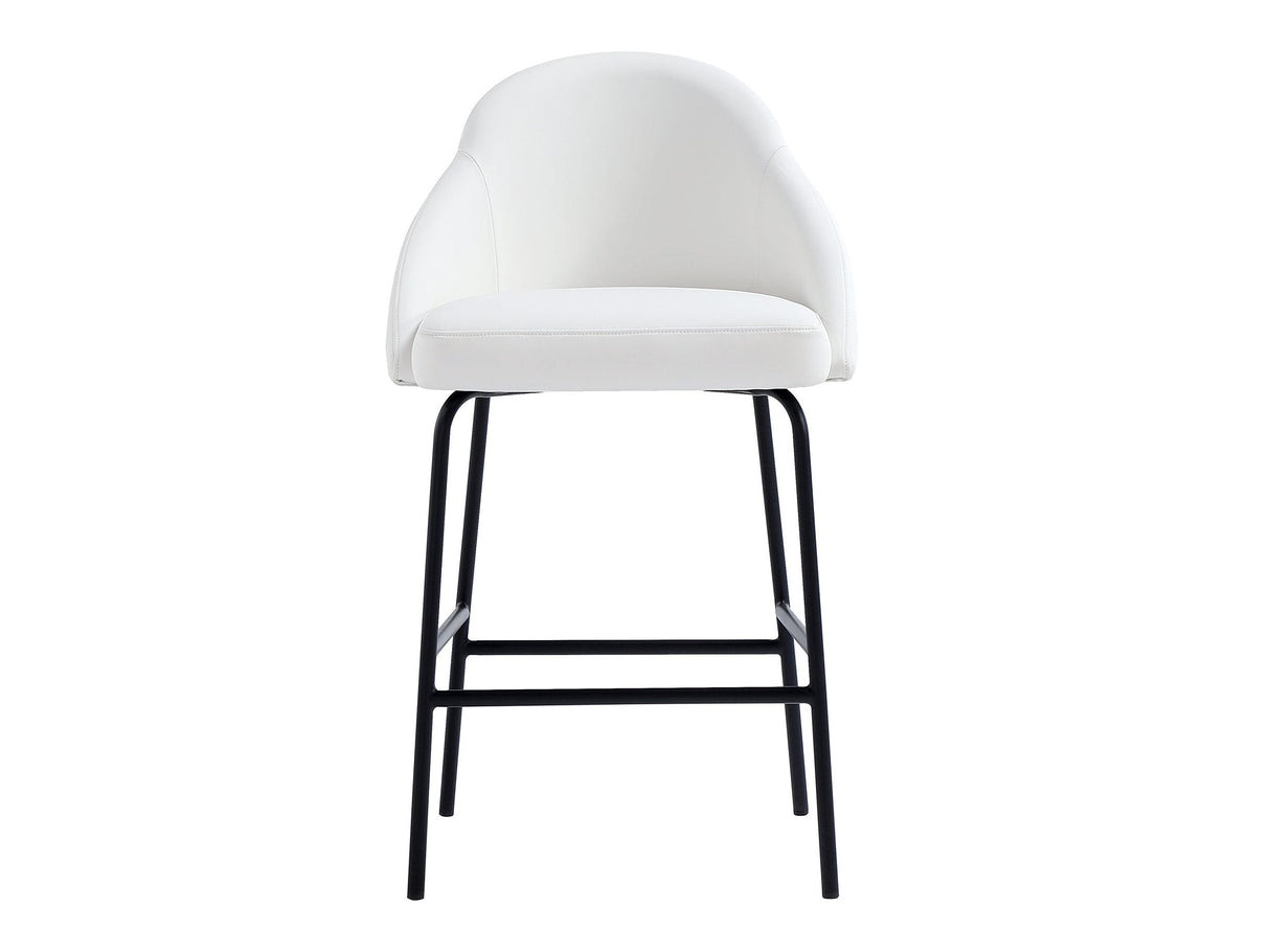 Gracie Counter Stool in White and Black by Manhattan Comfort at Eve Furniture