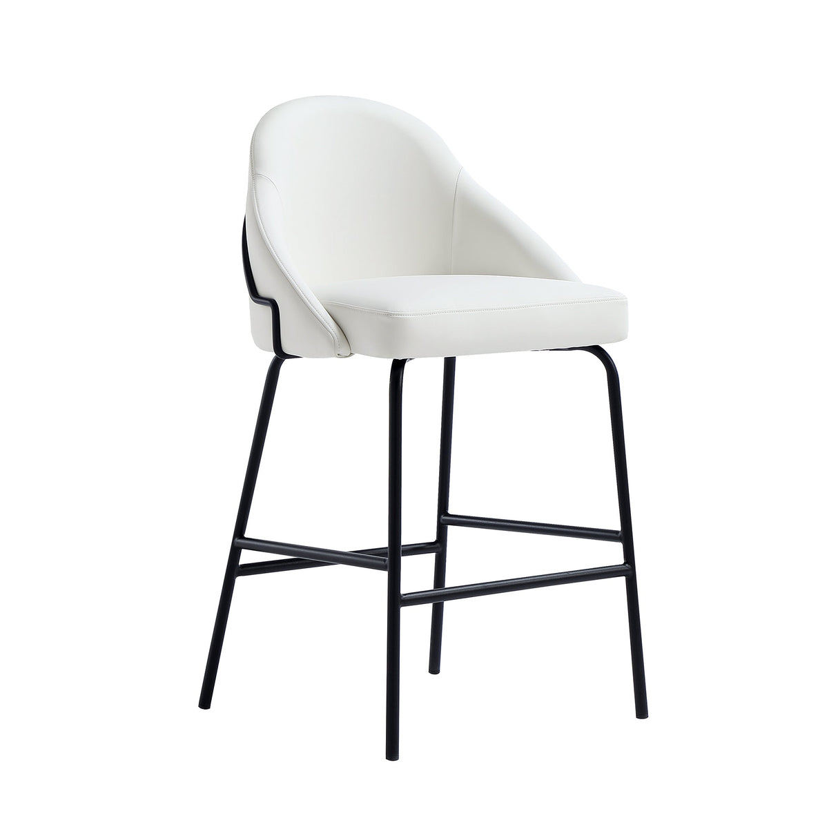 Gracie Counter Stool in White and Black (set of 2) by Manhattan Comfort at Eve Furniture