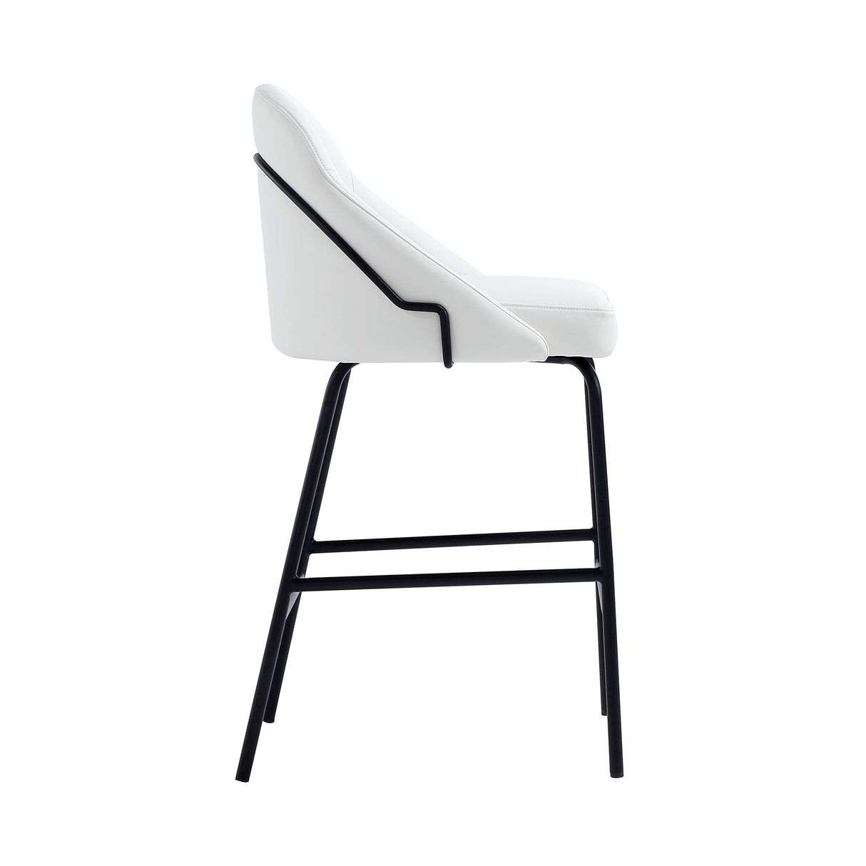 Gracie Counter Stool in White and Black (set of 2) by Manhattan Comfort at Eve Furniture