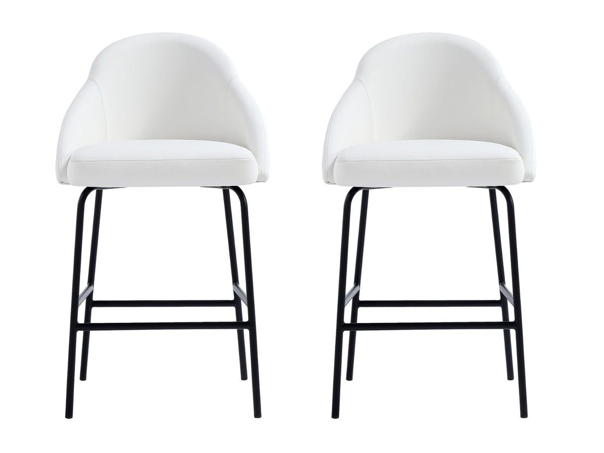 Gracie Counter Stool in White and Black (set of 2) by Manhattan Comfort at Eve Furniture