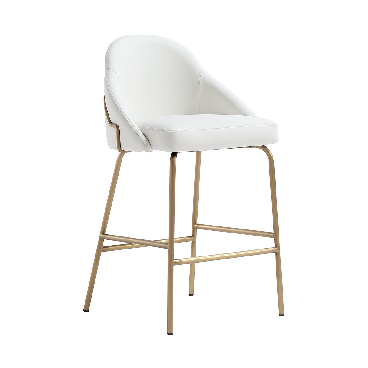 Gracie Counter Stool in White and Gold by Manhattan Comfort at Eve Furniture