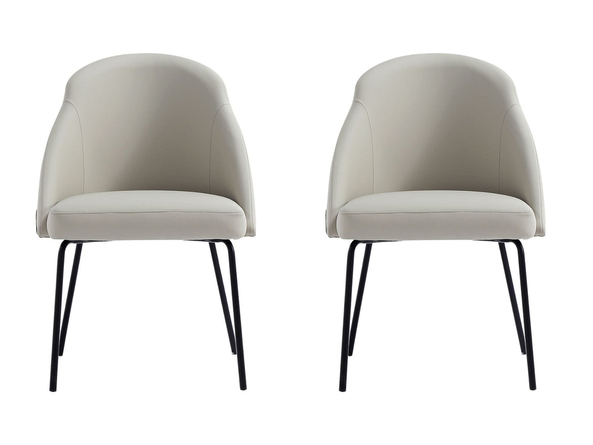 Gracie Dining Chair in Stone and Black (set of 2) by Manhattan Comfort at Eve Furniture