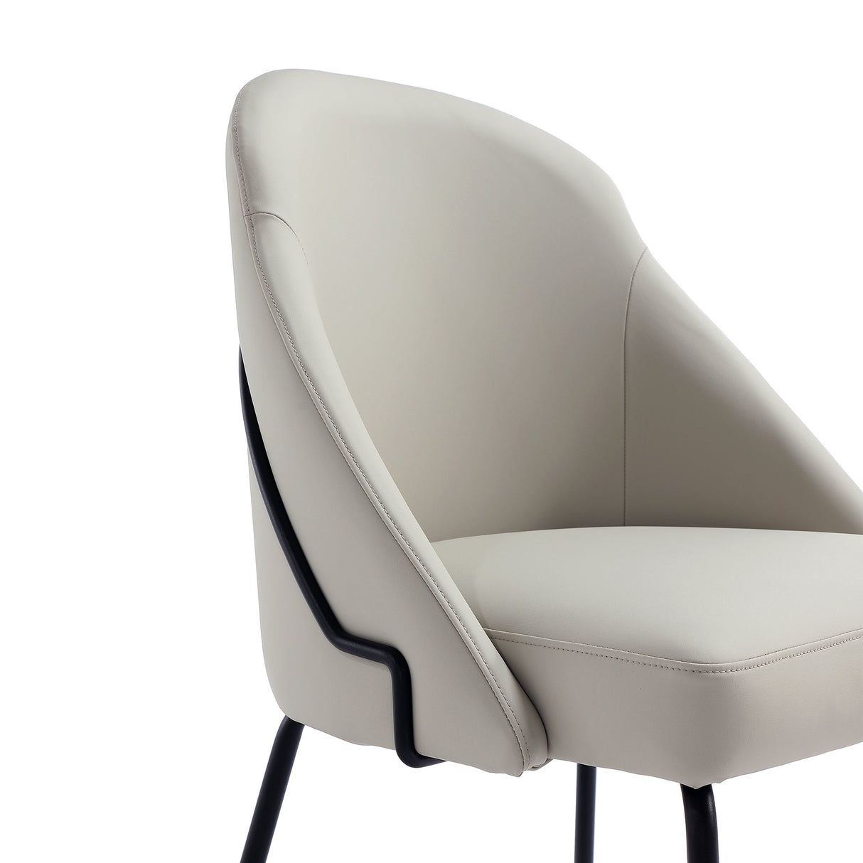 Gracie Dining Chair in Stone and Black (set of 4) by Manhattan Comfort at Eve Furniture