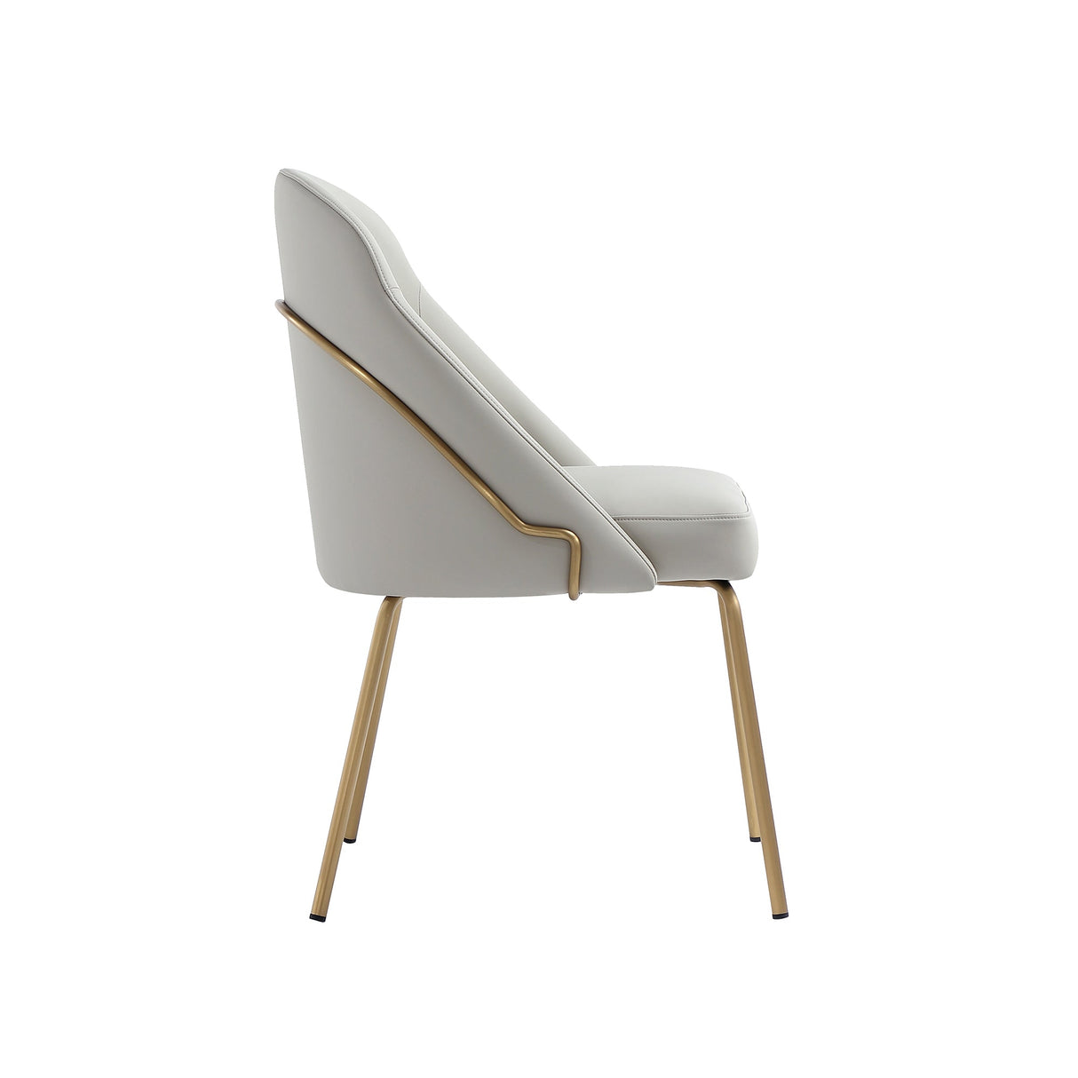 Gracie Dining Chair in Stone and Gold by Manhattan Comfort at Eve Furniture