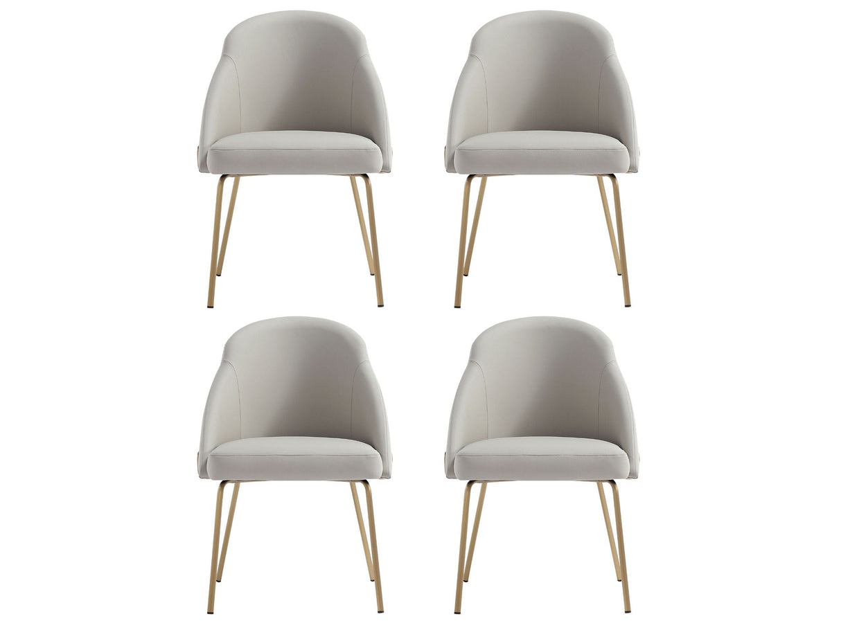 Gracie Dining Chair in Stone and Gold (set of 4) by Manhattan Comfort at Eve Furniture