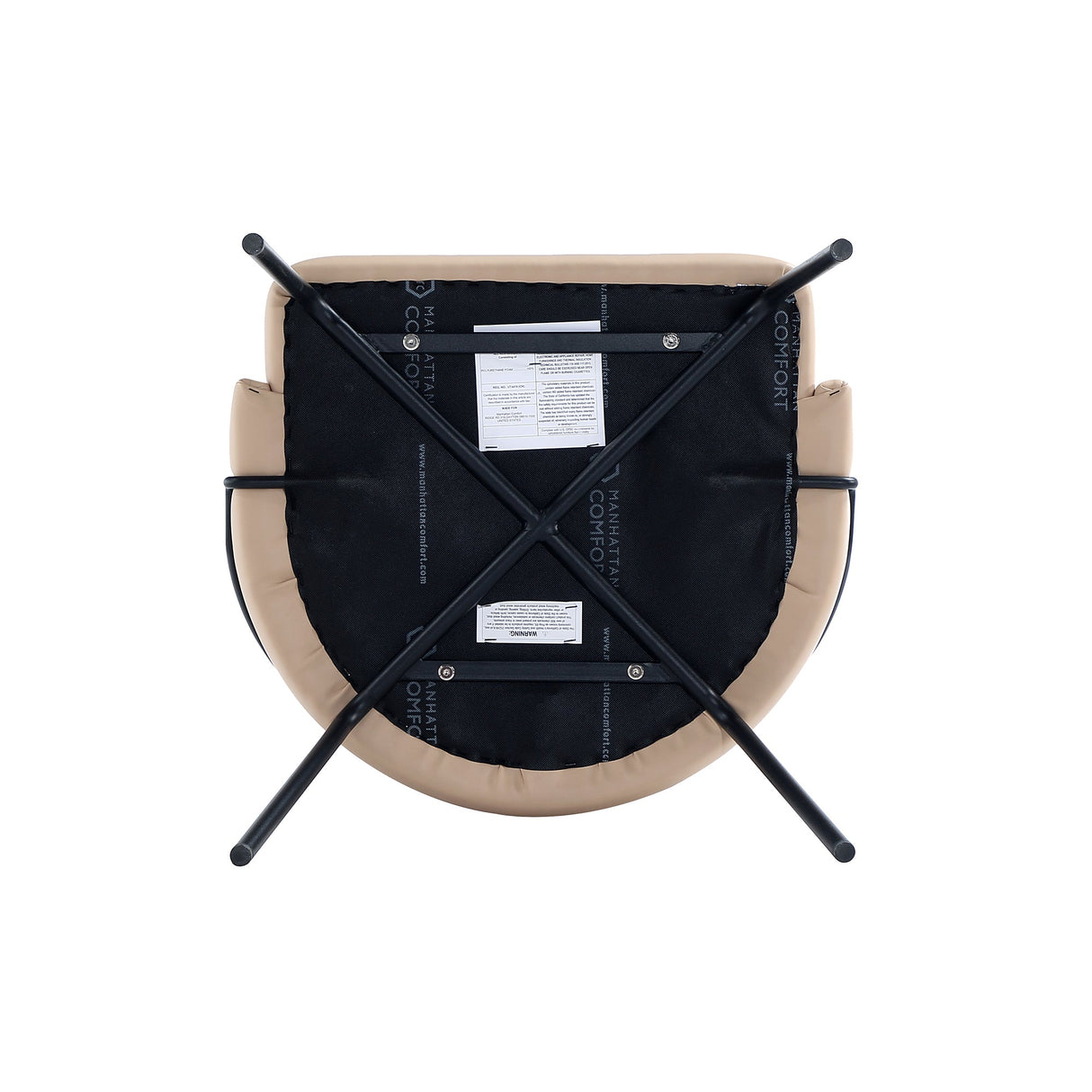 Gracie Dining Chair in Tan and Black (set of 2) by Manhattan Comfort at Eve Furniture