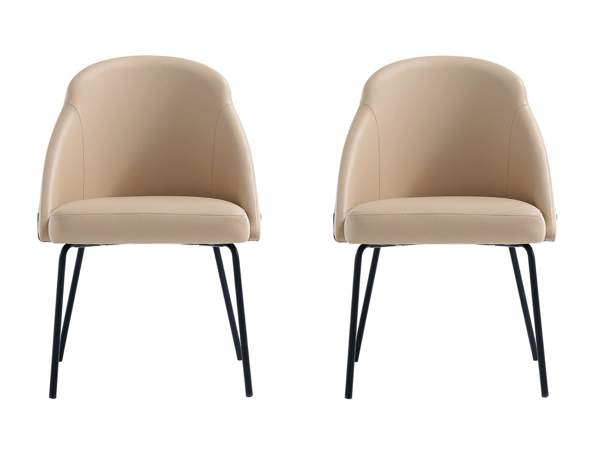 Gracie Dining Chair in Tan and Black (set of 2) by Manhattan Comfort at Eve Furniture
