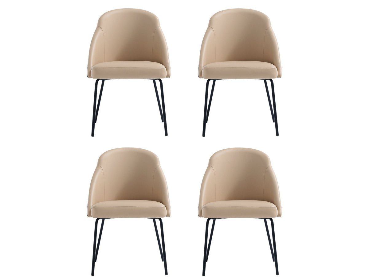 Gracie Dining Chair in Tan and Black (set of 4) by Manhattan Comfort at Eve Furniture