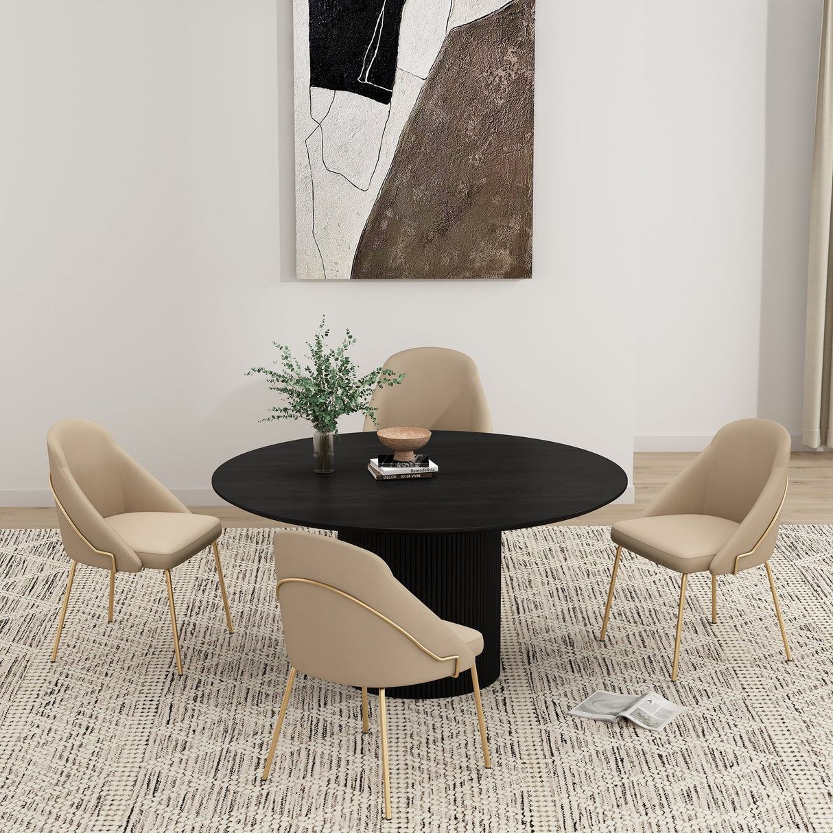 Gracie Dining Chair in Tan and Gold (set of 4) by Manhattan Comfort at Eve Furniture