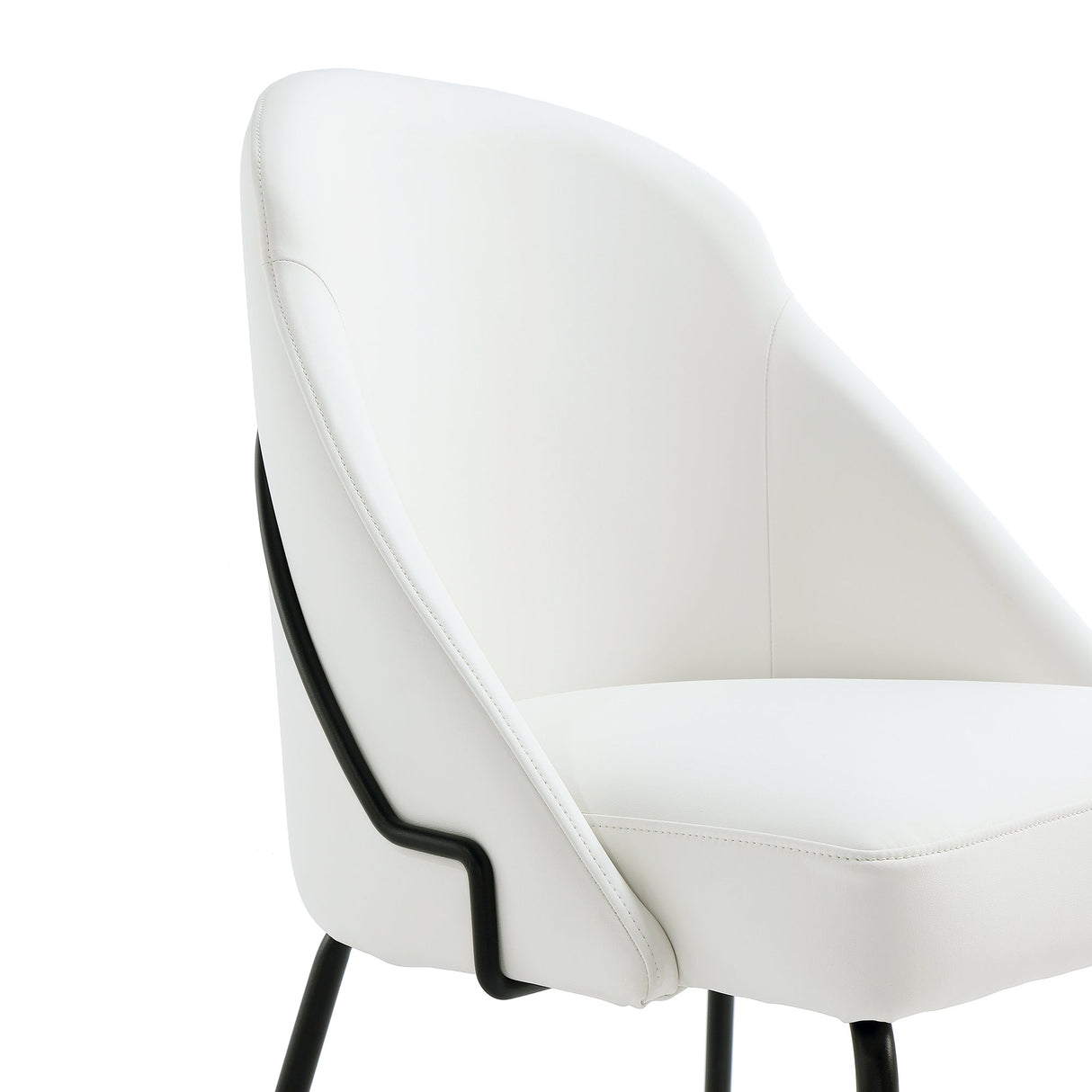 Gracie Dining Chair in White and Black (set of 2) by Manhattan Comfort at Eve Furniture
