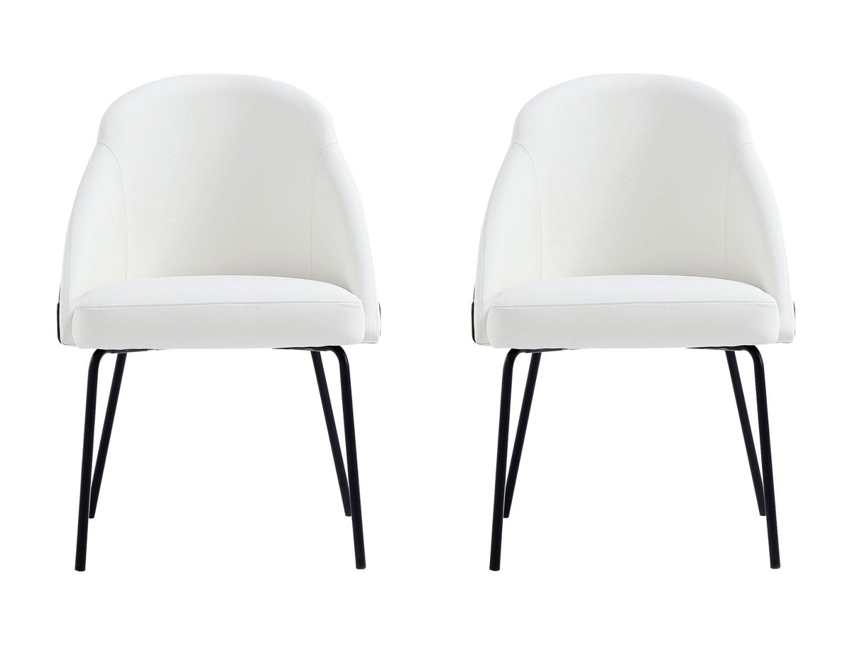 Gracie Dining Chair in White and Black (set of 2) by Manhattan Comfort at Eve Furniture