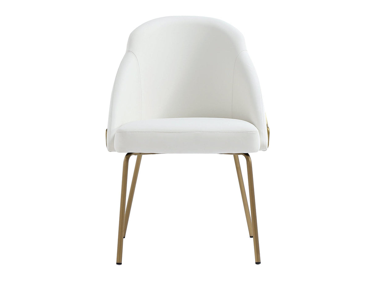 Gracie Dining Chair in White and Gold by Manhattan Comfort at Eve Furniture