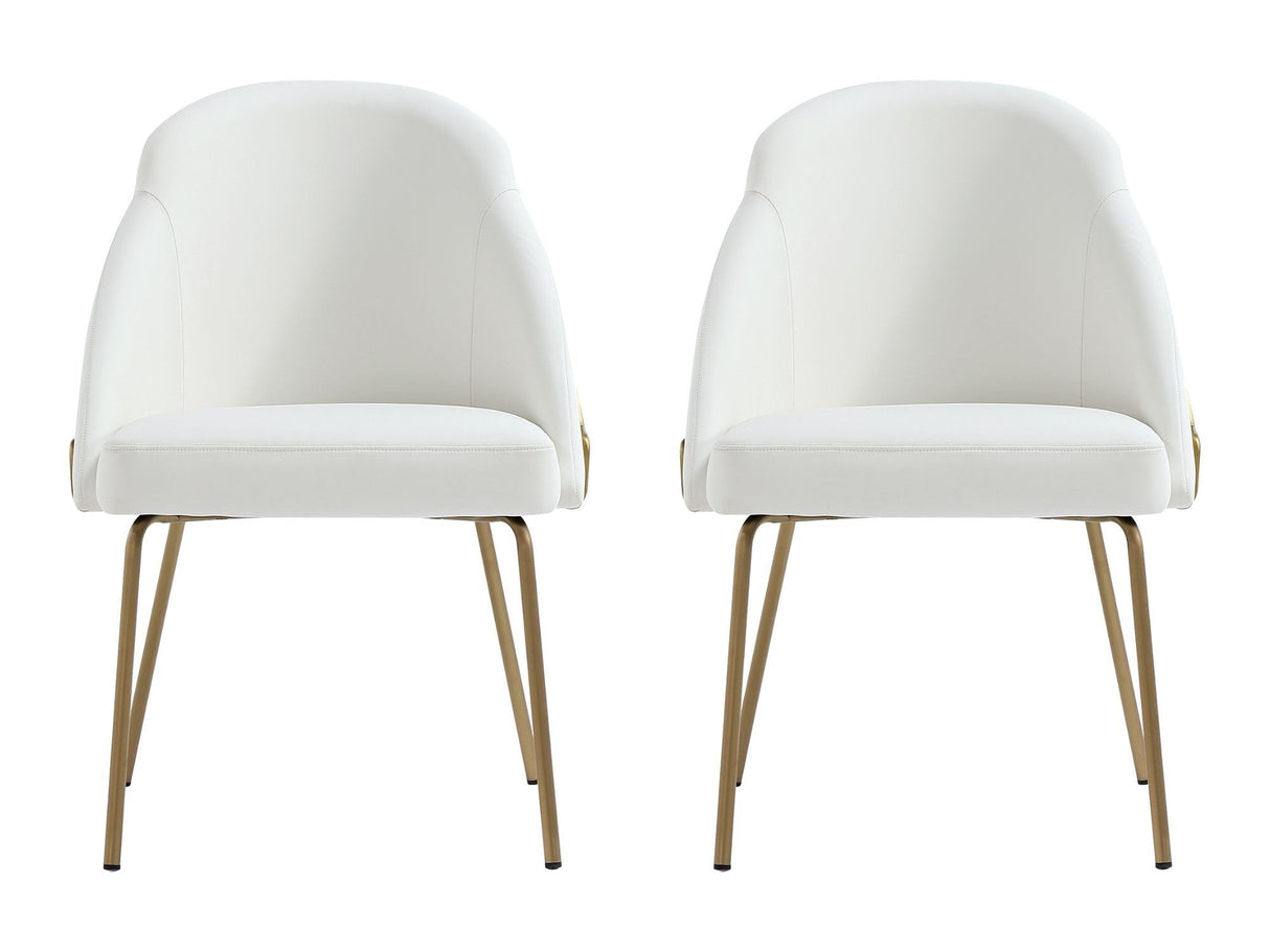 Gracie Dining Chair in White and Gold (set of 2) by Manhattan Comfort at Eve Furniture
