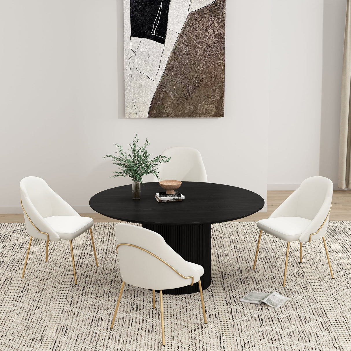 Gracie Dining Chair in White and Gold (set of 4) by Manhattan Comfort at Eve Furniture