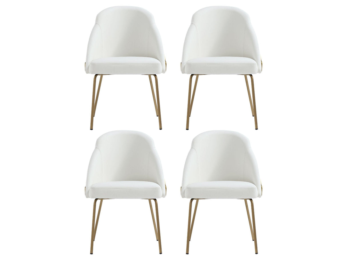 Gracie Dining Chair in White and Gold (set of 4) by Manhattan Comfort at Eve Furniture
