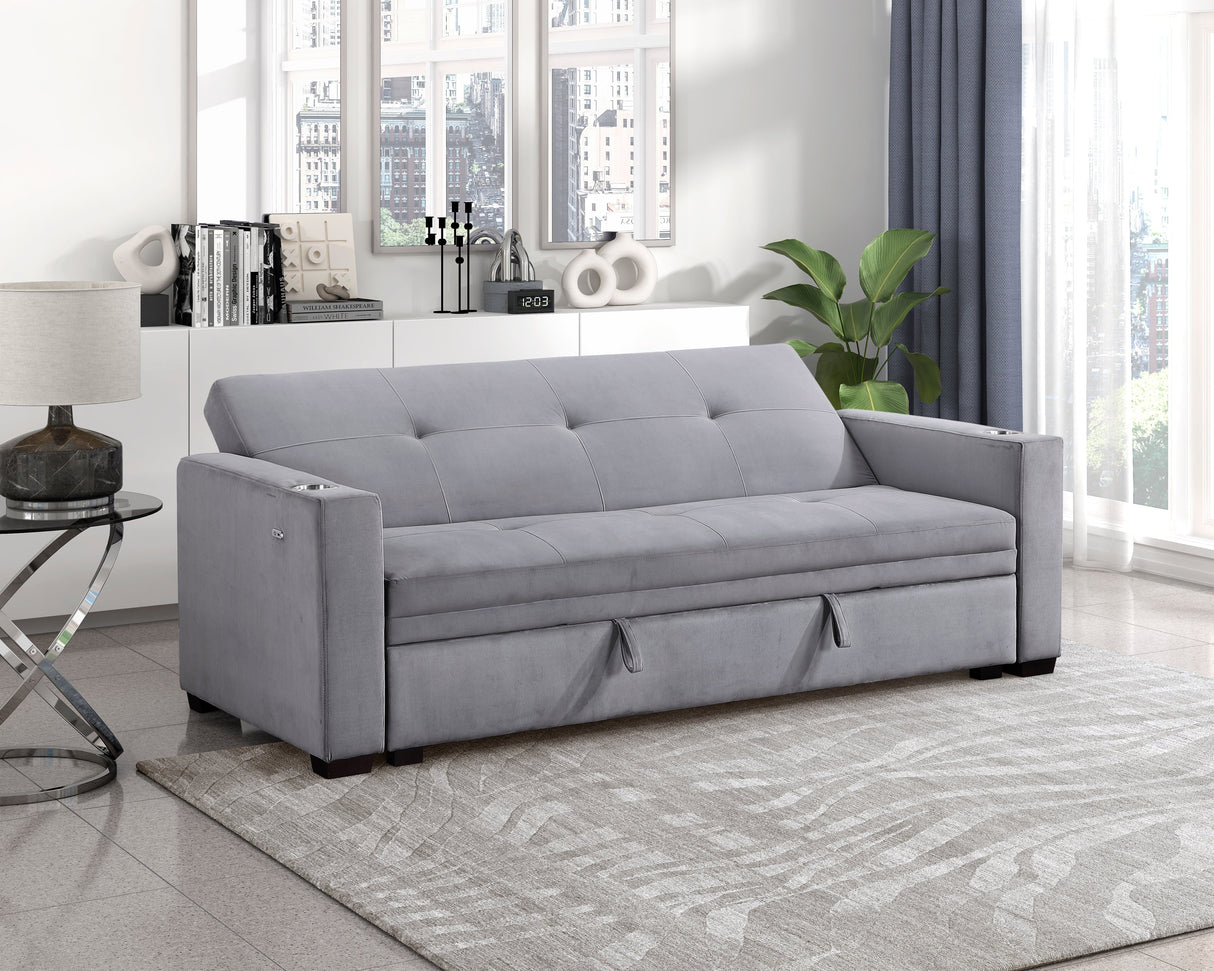 Grady Gray Convertible Sofa with Hidden Storage by Homelegance at Eve Furniture