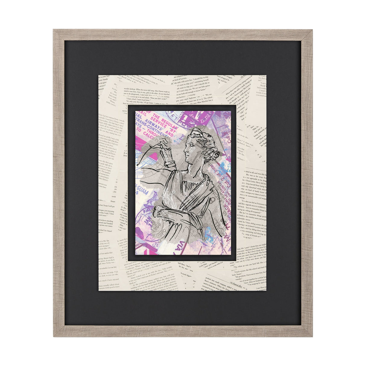 Graffiti sculpture I by Mercana Studio Hand Embellished Textured Framed Art Print Matted under Glass by Mercana at Eve Furniture