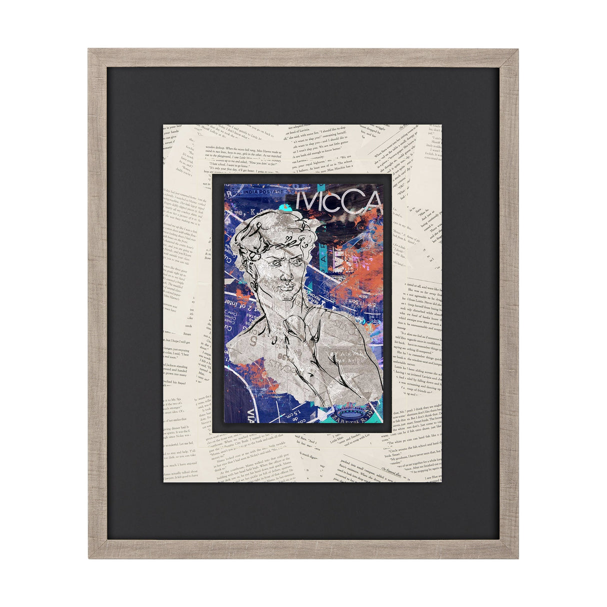 Graffiti sculpture III by Mercana Studio Hand Embellished Framed Art Print Matted under Glass by Mercana at Eve Furniture