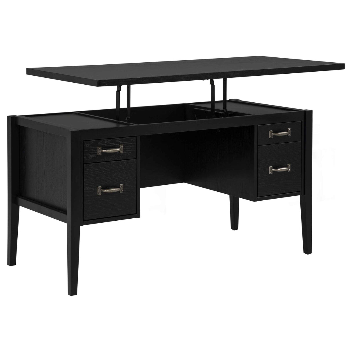 Graham Black 54-inch 4-drawer Double Pedestal Lift Top Computer Desk by Coaster at Eve Furniture