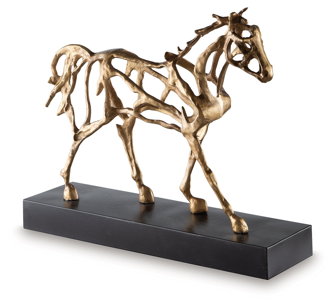 Grainville Antique Gold Finish Sculpture by ASHLEY FURNITURE at Eve Furniture