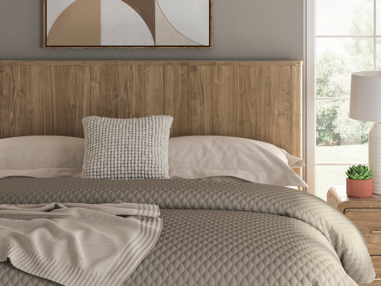 Gramburg Warm Natural Brown Panel Platform Bedroom Set by Ashley at Eve Furniture