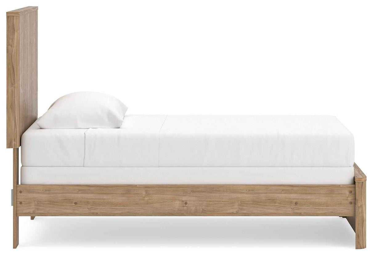 Gramburg Warm Natural Brown Twin Panel Bed by Ashley at Eve Furniture