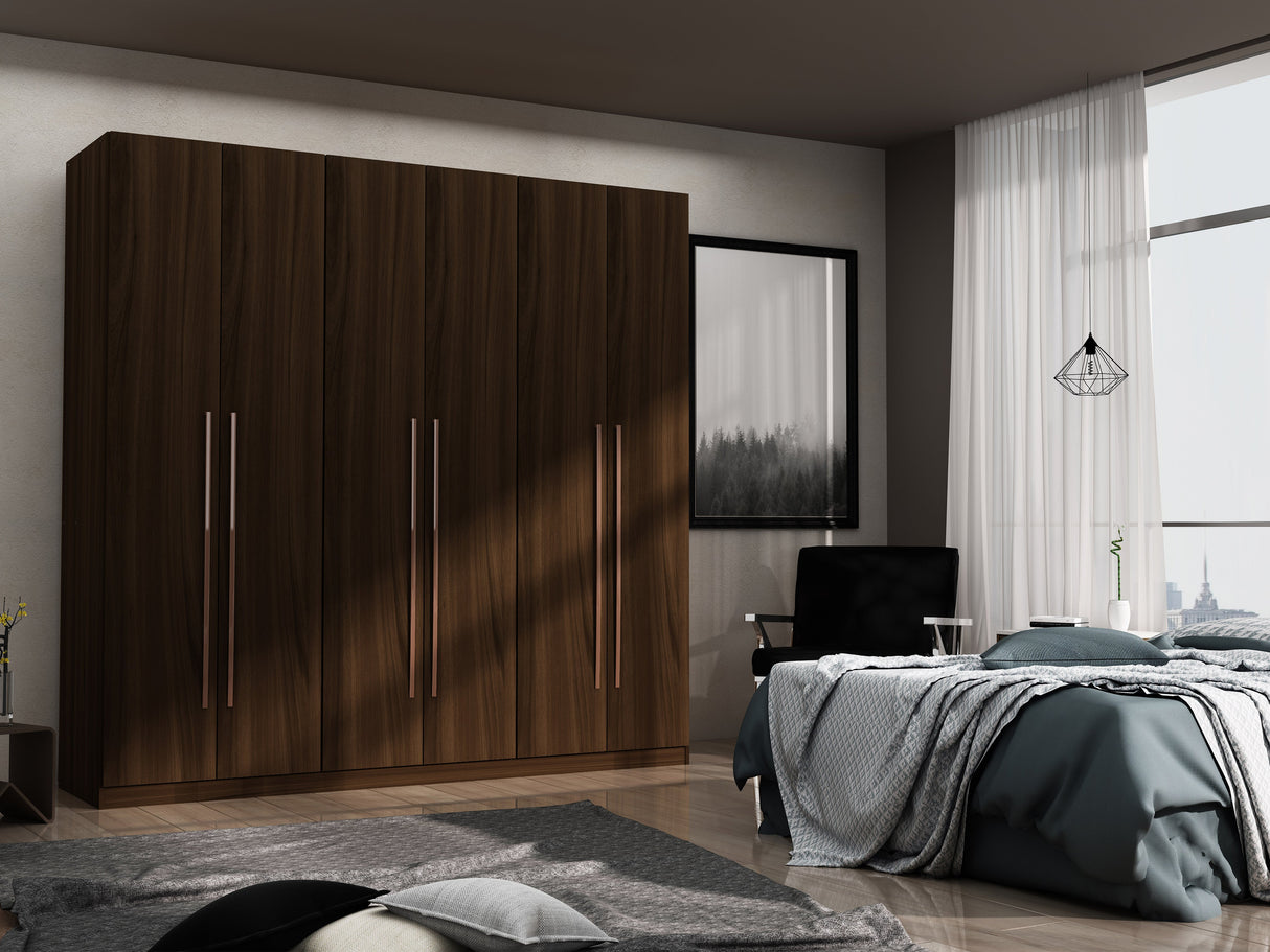Gramercy Wardrobe Armoire Closet in Brown by Manhattan Comfort at Eve Furniture