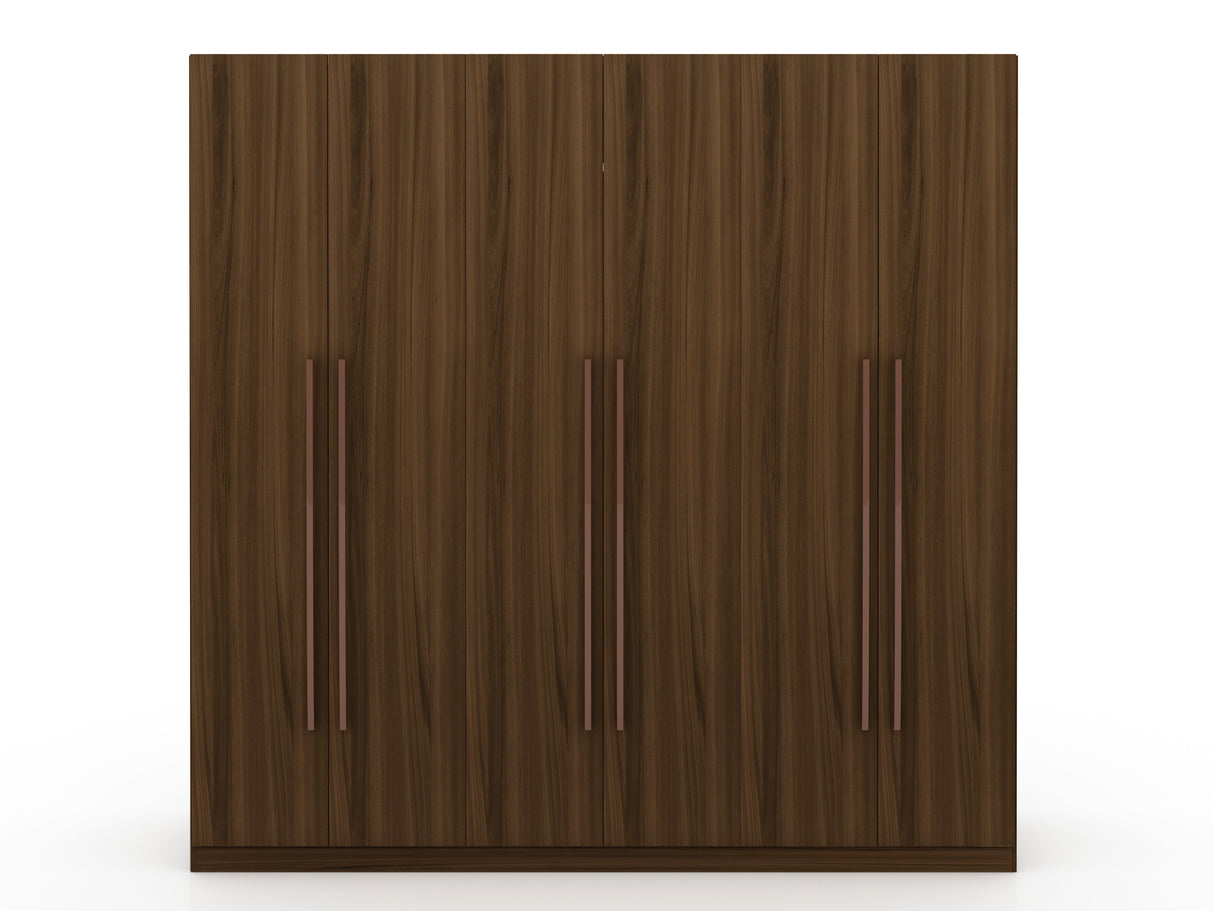 Gramercy Wardrobe Armoire Closet in Brown by Manhattan Comfort at Eve Furniture